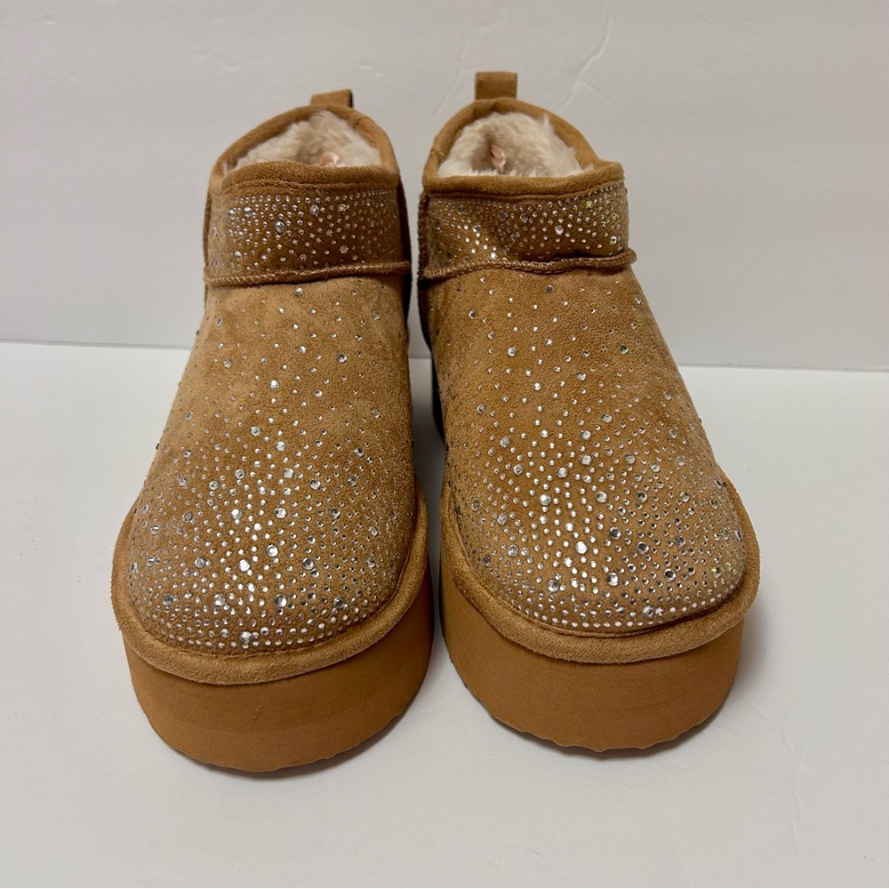 Madden Girl Rhinestone Embellished Platform Boots